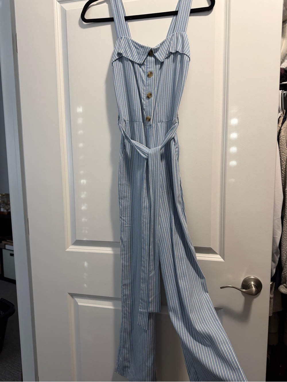 Striped Collared Romper - Picture 2 of 4
